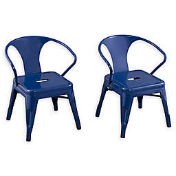 Acessentials® Metal Chairs in Navy (Set of 2)