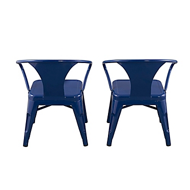Acessentials&reg; Metal Chairs in Navy (Set of 2). View a larger version of this product image.
