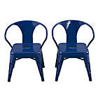 Alternate image 3 for Acessentials&reg; Metal Chairs in Navy (Set of 2)