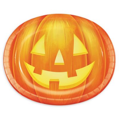 Creative Converting&trade; 24-Pack Halloween Pumpkin Oval Plates
