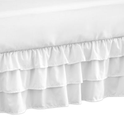 Tadpoles Dust Ruffle Crib Skirt White bdrbmf009 