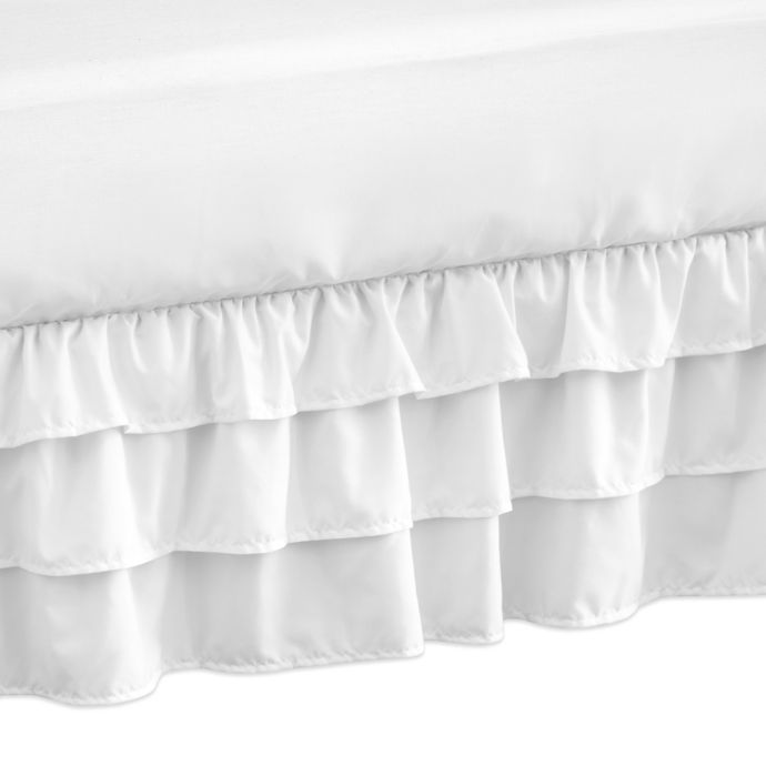 Sweet Jojo Designs Harper Crib Skirt In White Buybuy Baby