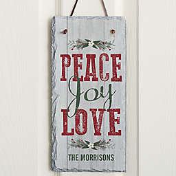 Peace, Joy, Love Slate Plaque