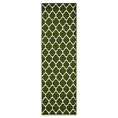 Unique Loom Philadelphia Trellis 2&#39; x 6&#39; Runner in Dark Green. View a larger version of this product image.