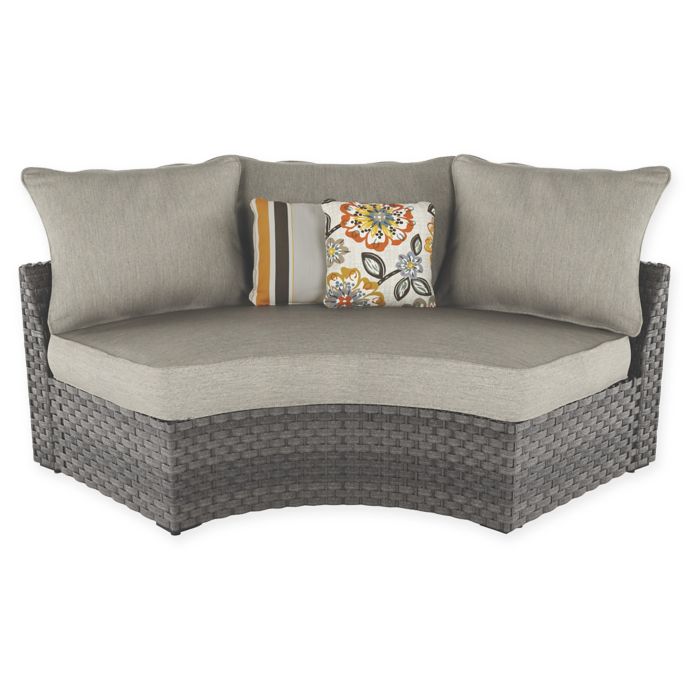 Spring Dew Outdoor Curved Corner Sectional In Grey Bed Bath And