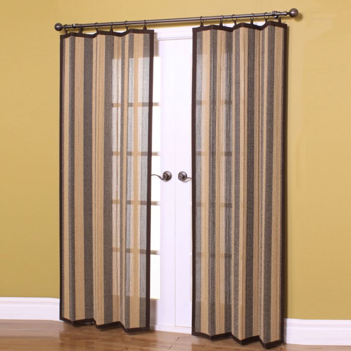Easy Glide Bamboo Ring Top Window Curtain Panels Bed Bath And