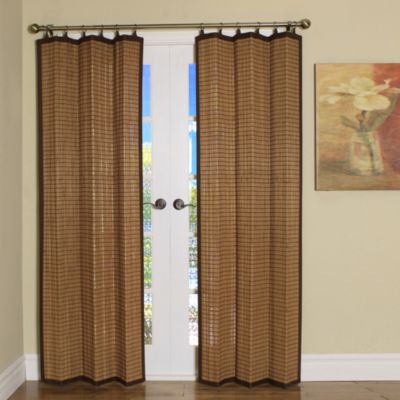 Easy Glide All-Natural Bamboo Ring Top Window Curtain Panels