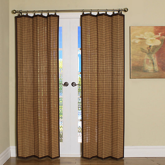 Alternate image 1 for Easy Glide 84-Inch All-Natural Bamboo Ring Top Window Curtain Panel
