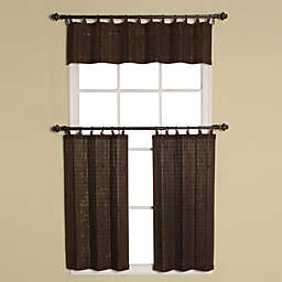 Easy Glide All-Natural Bamboo Ring Top Window Curtain Tier Pair