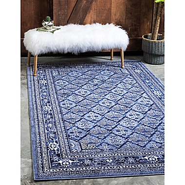 Unique Loom Trellis La Jolla Rug in Blue. View a larger version of this product image.