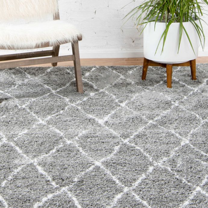 Unique Loom Trellis Marrakesh Shag Powerloomed Rug Bed Bath and
