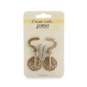Solid Brass Medium Rosette Hooks (Set of 2)