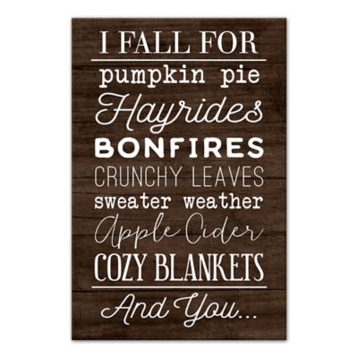 Designs Direct I Fall for Autumn Things 16-Inch x 24-Inch Canvas Wall Art