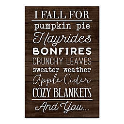 Designs Direct I Fall for Autumn Things 16-Inch x 24-Inch Canvas Wall Art