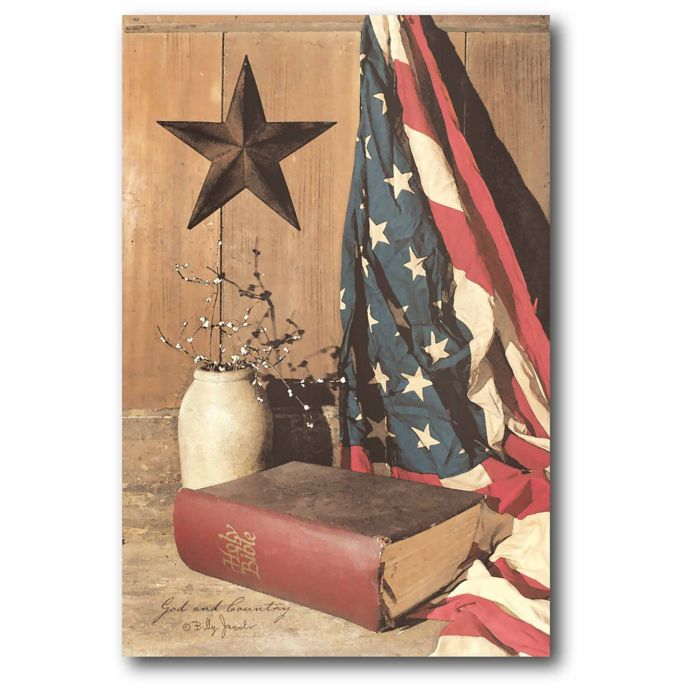 Courtside Market God And Country 22 Inch X 16 Inch Canvas Wall Art Bed Bath Beyond