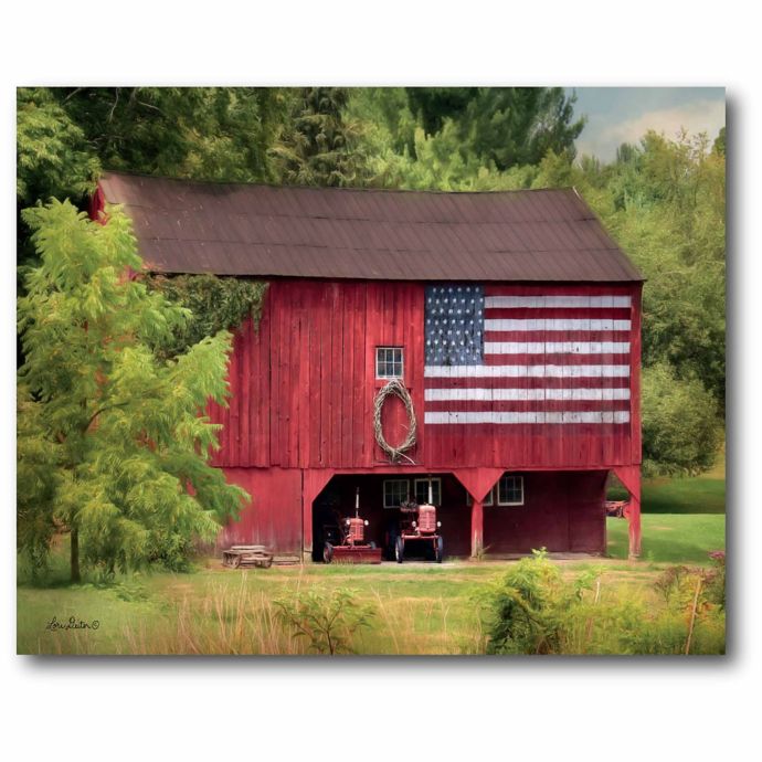 Courtside Market American Flag Barn Canvas Wall Art Bed Bath Beyond