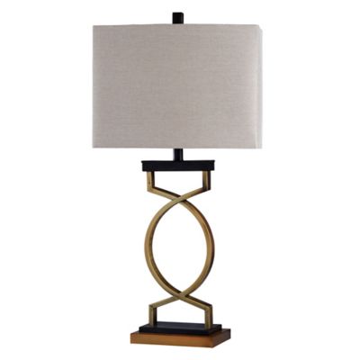 gold geometric table lamp