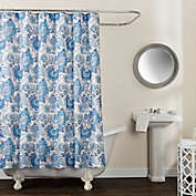 VCNY Home Antonia Blue Floral Medallion 13 Pc Fabric Shower Curtain & Hooks Set 