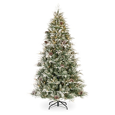 National Tree Company 7.5-Foot Pre-Lit Frosted Mountain Spruce Artificial Christmas Tree. View a larger version of this product image.