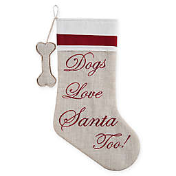C&F Home Dogs Love Santa Too Stocking in Red