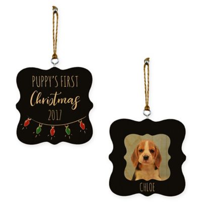 Designs Direct &quot;Puppy&#39;s First Christmas&quot; Whimsical 2-Sided Wood Ornament