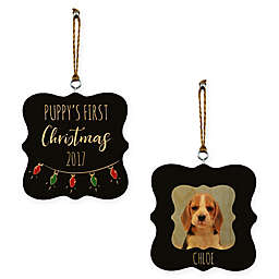 Designs Direct "Puppy's First Christmas" Whimsical 2-Sided Wood Ornament
