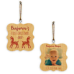 Designs Direct Baby's 1st Christmas Reidneer Whimsical 2-Sided Wood Ornament