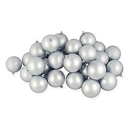 Northlight® 3.25-Inch Shatterproof Matte Splendor Ornaments in Silver (Set of 32)