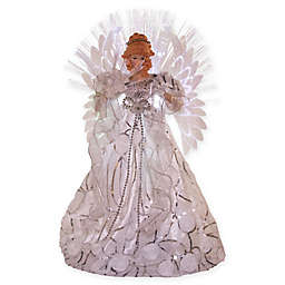 18-Inch LED Angel Tree Topper in White/Silver
