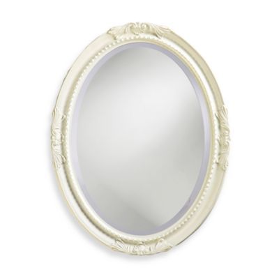 19 x 27 Inch Howard Elliott Trafalgar Virginia Gold Leaf Oval Wall Mounted Mirror with Cameo-Esque Wood Frame Decorative Wall Mirrors for Home and Office 