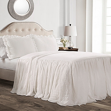 Lush Decor Ruffle 3-Piece Queen Bedspread Set in White. View a larger version of this product image.