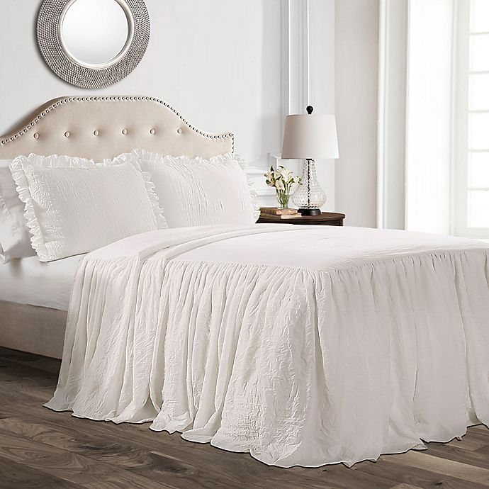 Lush Decor Ruffle Bedspread Set Bed, Gray Ruffle King Bedding