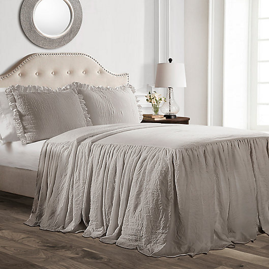 Alternate image 1 for Lush Decor Ruffle 3-Piece Full Bedspread Set in Grey