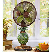 Deco Breeze&reg; Mosaic Glass Pineapple Table Fan