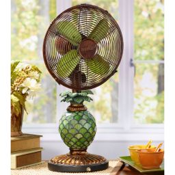 Deco Breeze® Mosaic Glass Pineapple Table Fan
