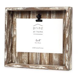 Prinz Crate 4-inch x 6-Inch Wood Clip Picture Frame