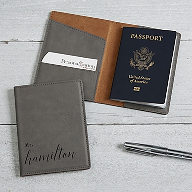Wedded Bliss Passport Holder in Grey. View a larger version of this product image.