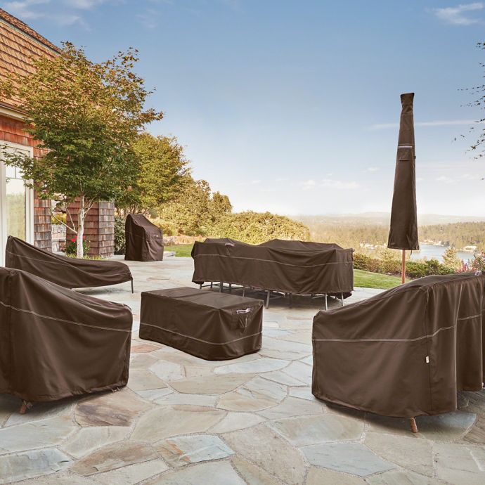 Classic Accessories Madrona Rainproof Patio Furniture Cover Collection In Dark Cocoa Bed Bath Beyond