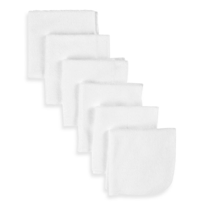 Gerber® Terry Washcloths 6-Pack in White | buybuy BABY