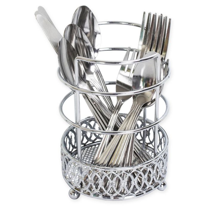 Home Basics Infinity Utensil Holder In Chrome Bed Bath Beyond