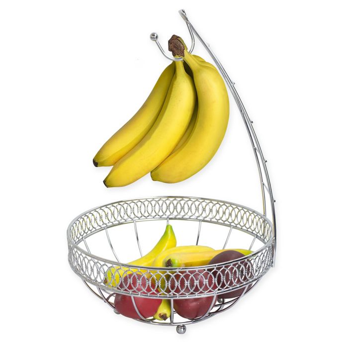 Home Basics Steel Fruit Basket/Hanger in Chrome Bed Bath & Beyond