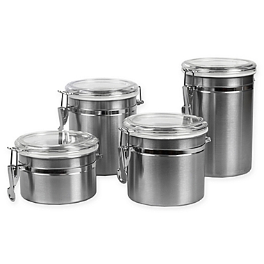 Home Basics 4-Piece Canister Set in Silver. View a larger version of this product image.