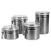 Home Basics 4-Piece Canister Set in Silver