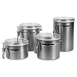 Home Basics 4-Piece Canister Set in Silver
