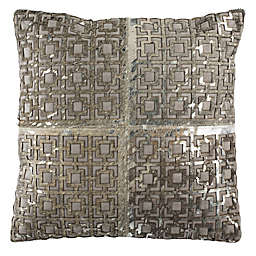 Safavieh Cami Metallic Cowhide Throw Pillow in Grey/Silver