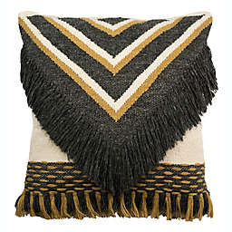 Safavieh Elettra Square Throw Pillow in Charcoal/Gold
