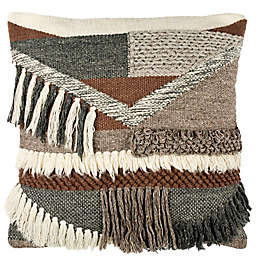 Safavieh Freja Square Throw Pillow in Charcoal/Brown