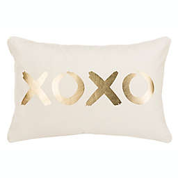 Safavieh Hugs And Kisses Oblong Throw Pillow in Gold