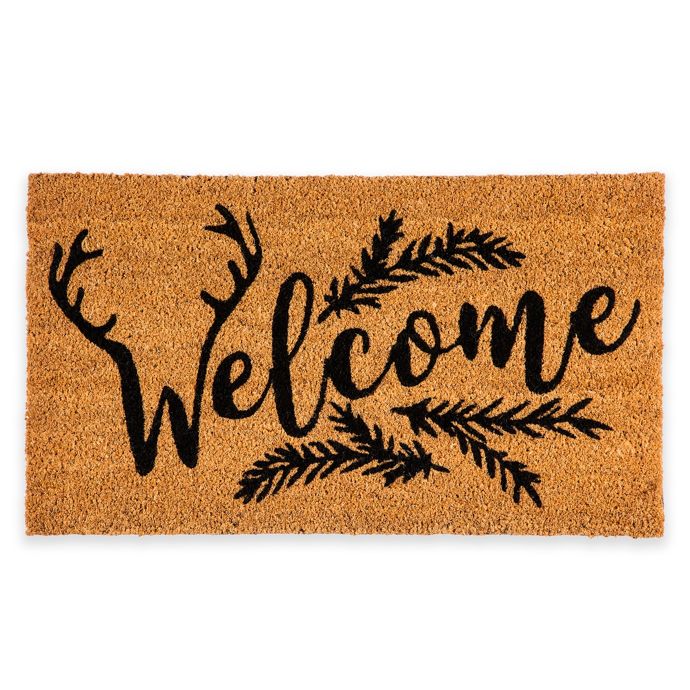 Evergreen Welcome Antler 16 X 28 Coir Door Mat Insert Bed