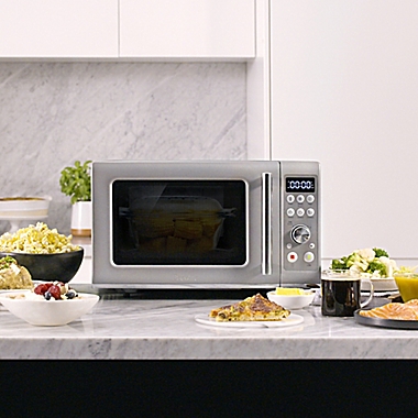 Breville&reg; the Compact Wave Soft Close Microwave in Silver. View a larger version of this product image.